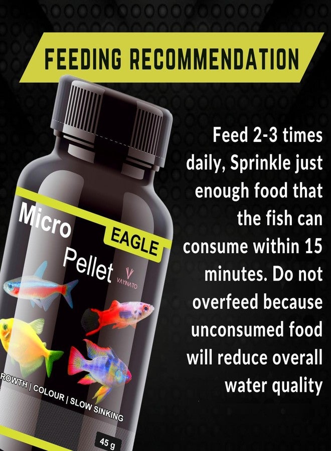 VAYINATO Eagle (Pack of 2 * 45g) Micro Pellet - Slow Sinking Fish Food | Tetras, Guppy, Angelfish, Barbs and Other Small Fish for Fast Growth & Color by Petzlifeworld - Image 5